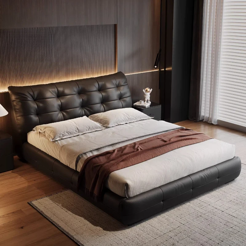 150x200cm Soft Backrest Double Bed Fashion Bedside Table Luxury Nordic Design Double Bed Queen Size Home Bedroom Furniture Sets