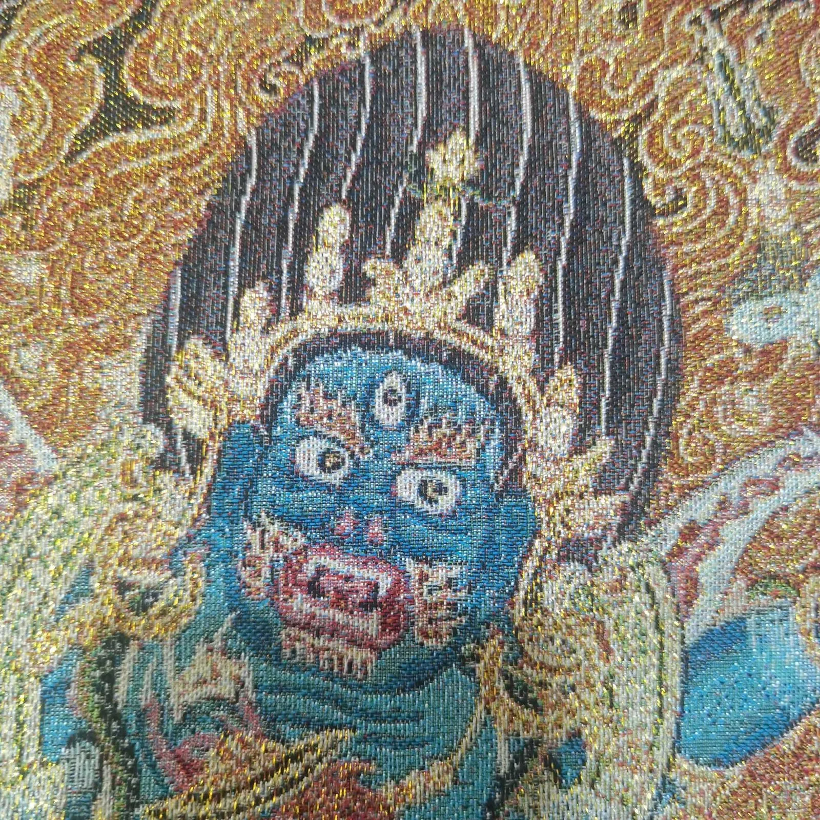 Six-Armed Mahakala Tangka Embroidery 40x60cm Artwork