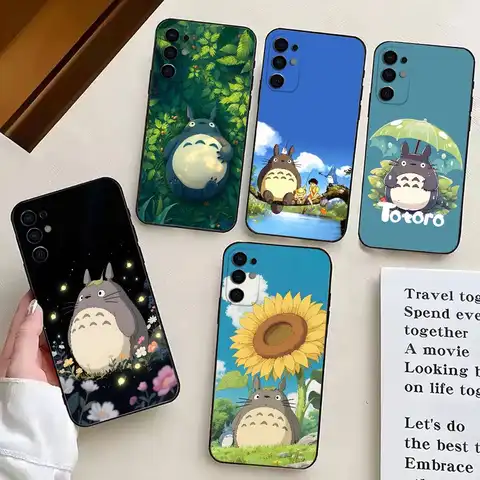 Cute My N-Neighbor Cat T-Totoro-MNT Phone Case For Samsung S25,S24,S21,S22,S23,S30,Ultra,S20,Plus,Fe,Lite,Note,10,Black Cover