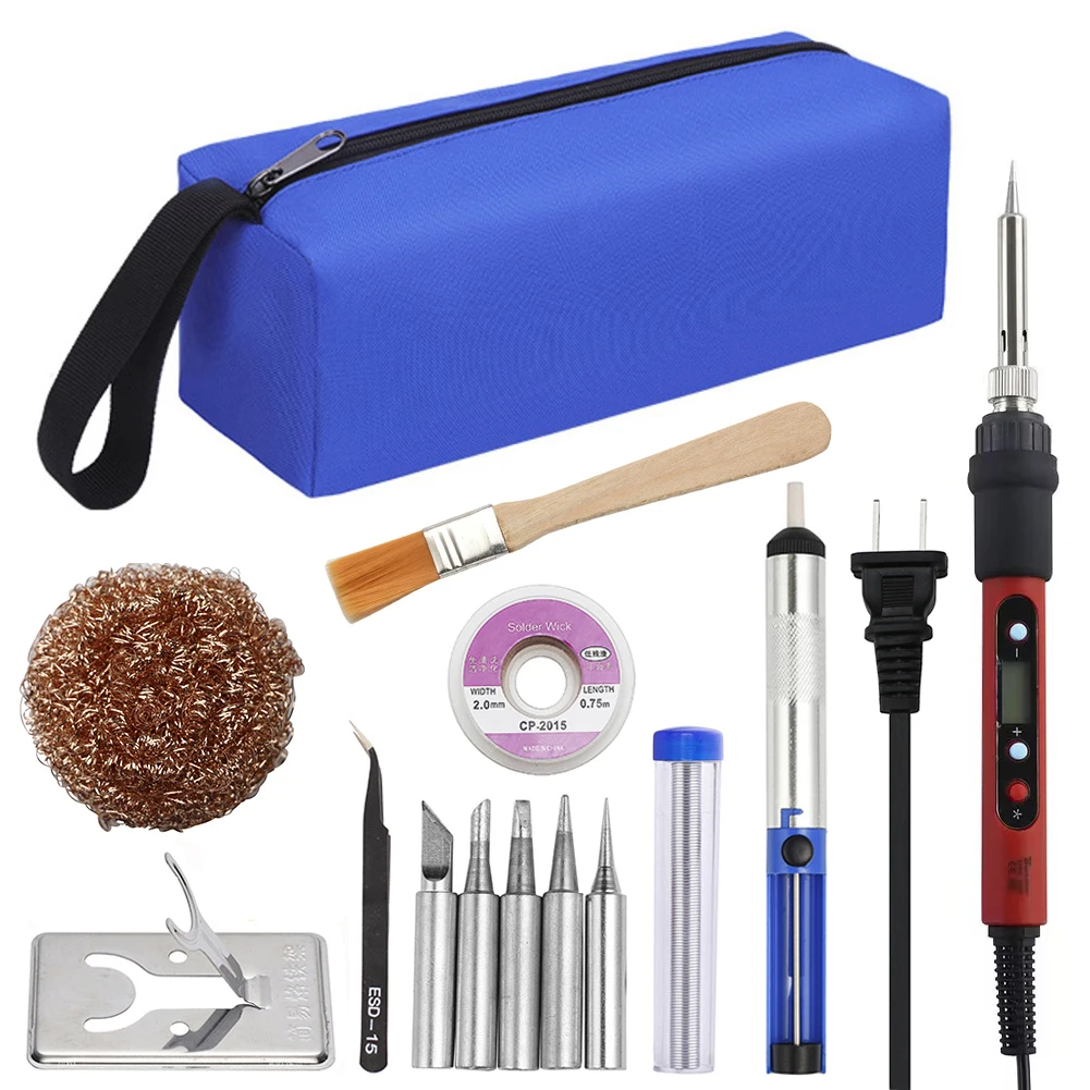 Digitale Display Elektrische Soldeerbout Rood 80W 110V/220V Verstelbare Temperatuur Soldeer Lassen Desolderen Reparatie Tools