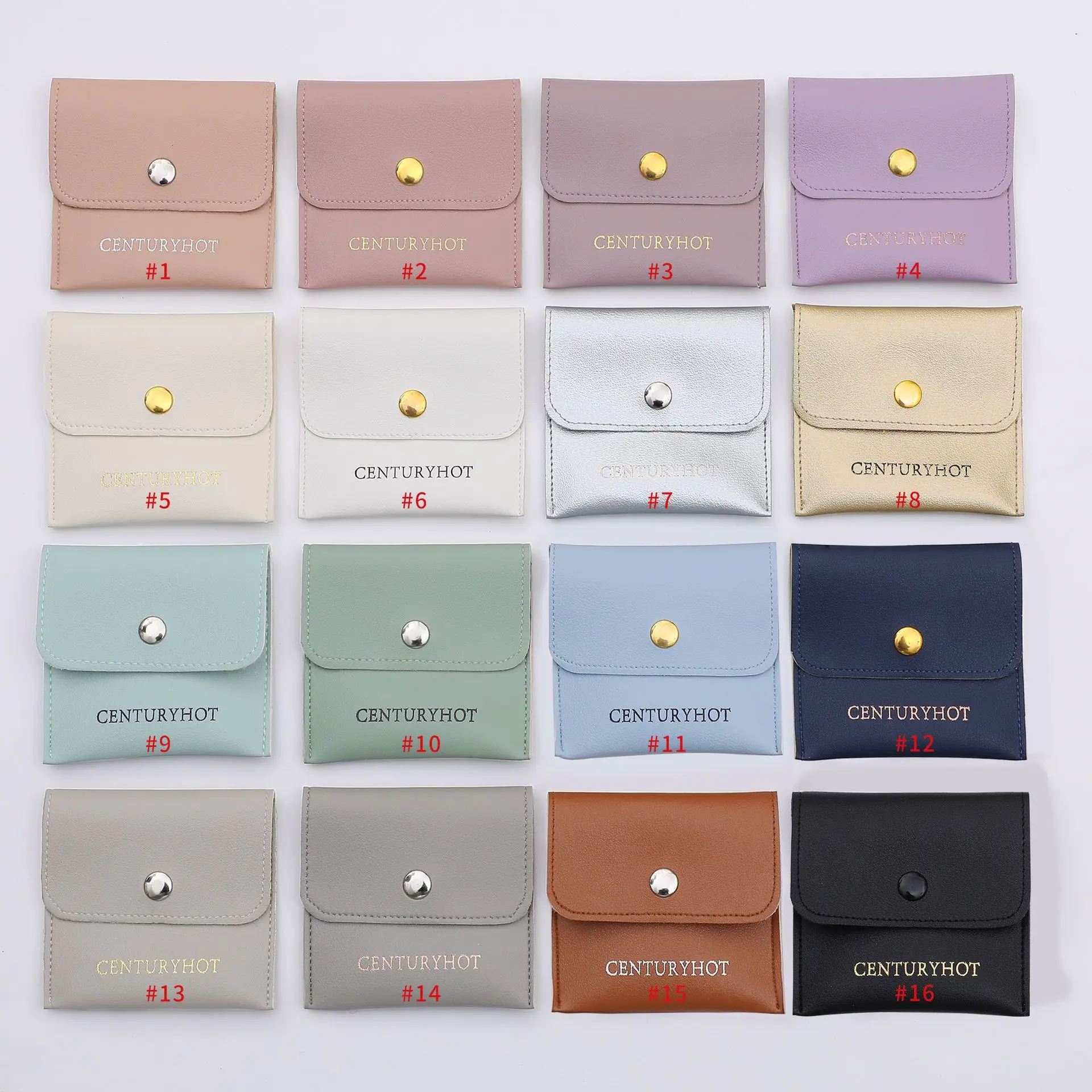 

100pcs PU Leather Beige Jewelry Bag