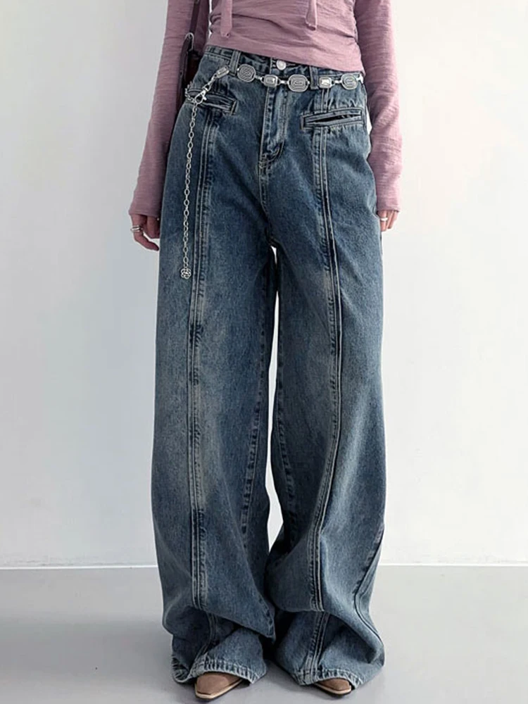 

Rockmore Streetwear Baggy Jeans Women Harajuku High Waist Jean Pants Y2K Vintage Casual Straight Wide Leg Denim Trousers Korean