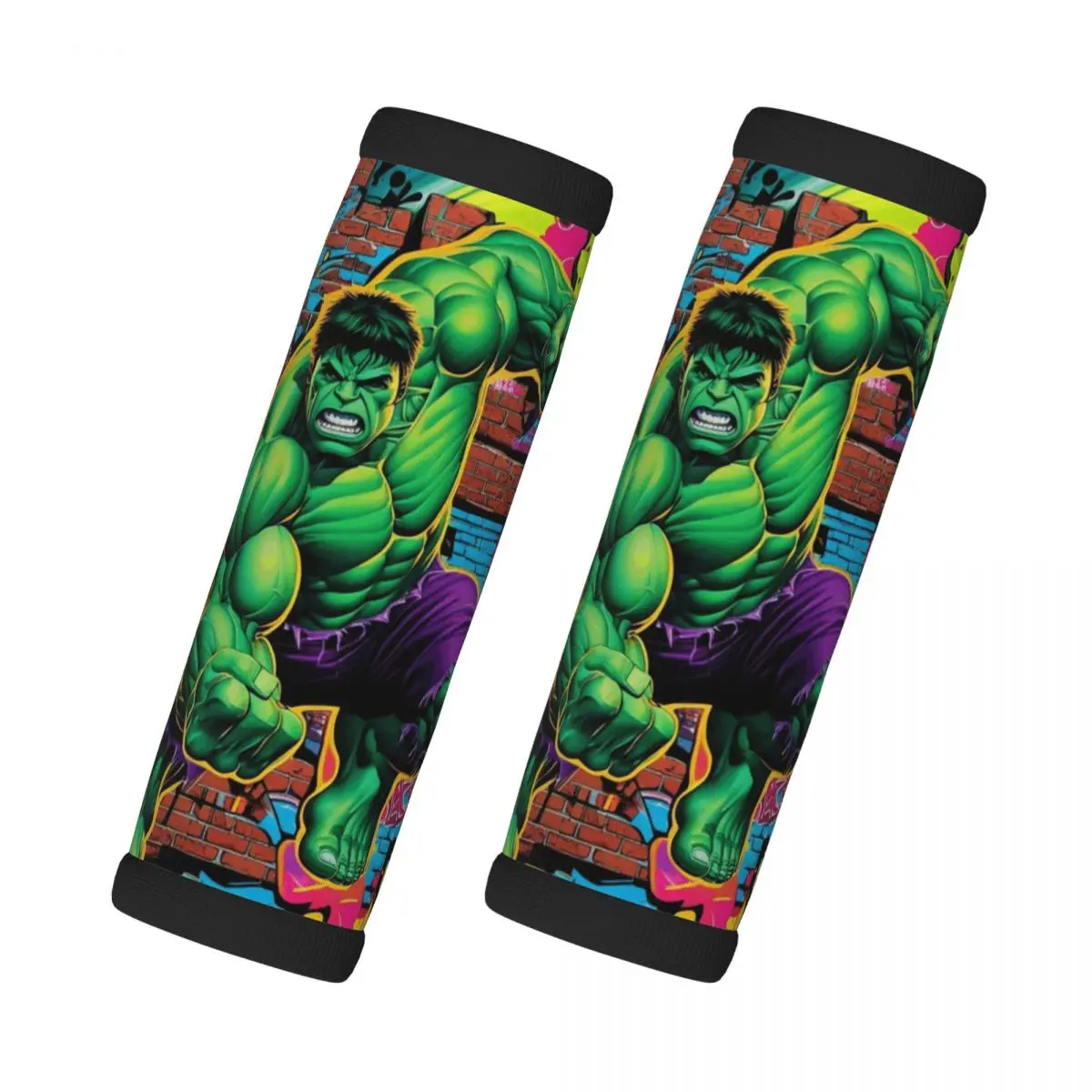 

Custom Hulk Comic Art Luggage Handles Wrap Grips 2 Pcs Neoprene Suitcases Luggage Travel Accessories For Backpack Shoulder Pad