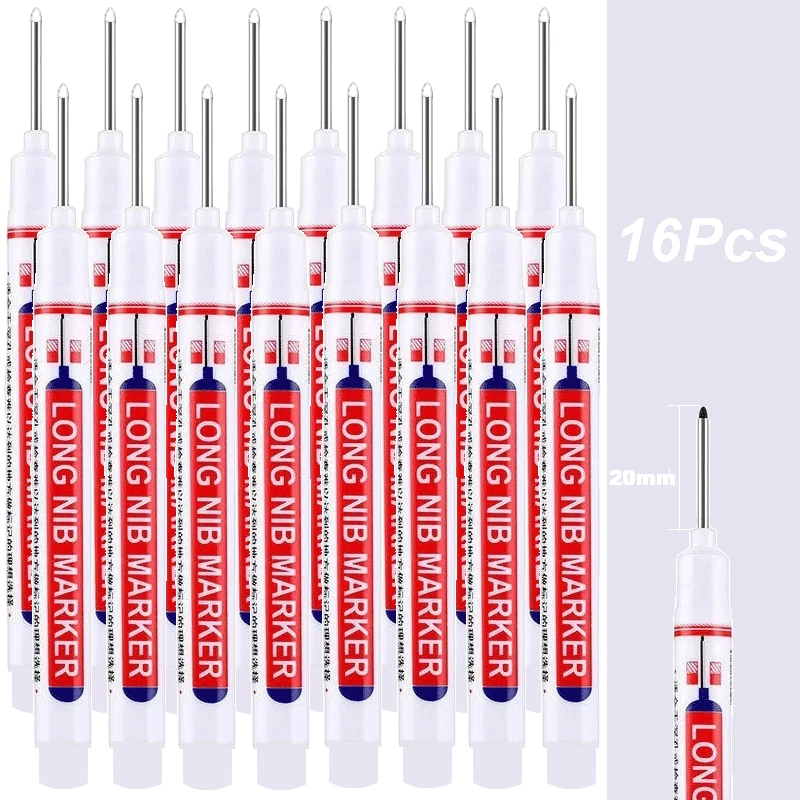 4–100 Stück, 2 cm, wasserdicht, langer Kopf, Tiefloch-Markierungsstift für Metall, Schreiner, Rot/Schwarz/Blau/Grün/Weiß, Holzbearbeitungswerkzeuge