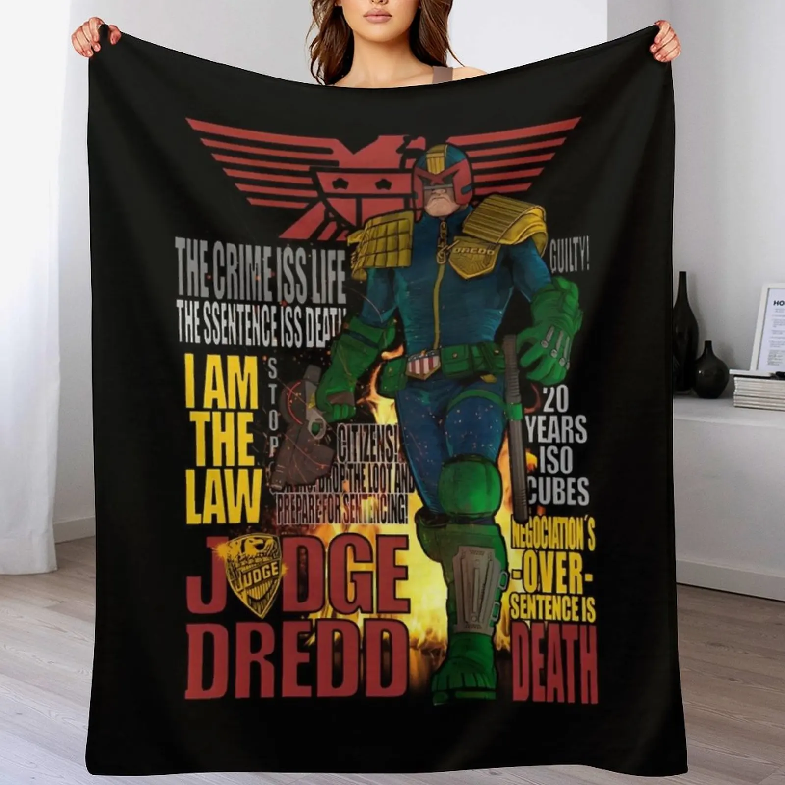 Judge Dredd Throw Blanket Large Bed linens blankets and throws for sofa Blankets