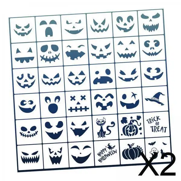 Juego de plantillas de pintura facial para mascotas, plantilla artística de calabaza de Halloween reutilizable para niños y adultos, decoración de pared, fiesta navideña