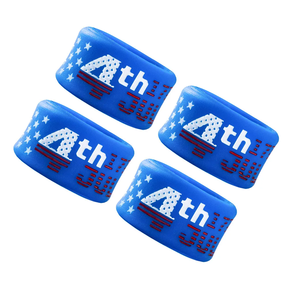

American Flag Silicone Rings Independence Day Party Accessories Gift Decor Prizes Unique Design Universal Size Festival Costume