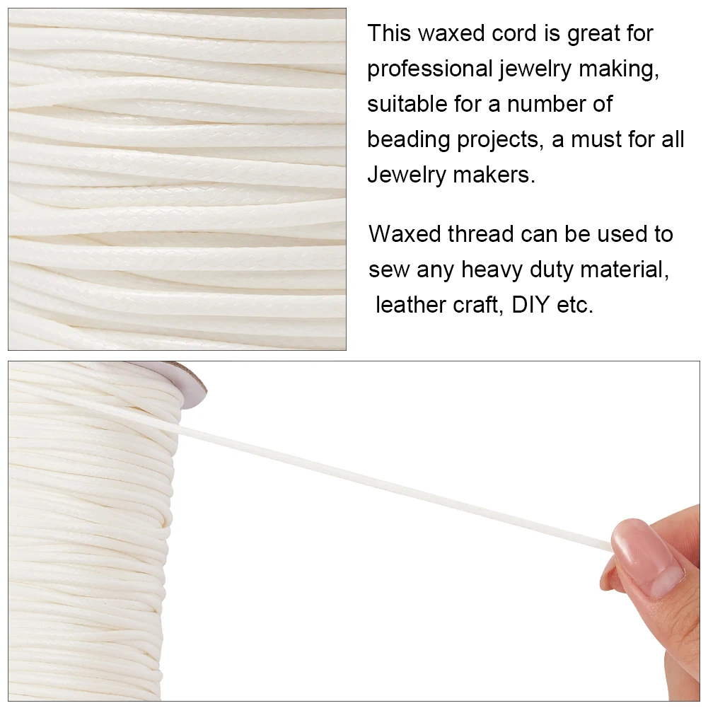 1 roll 0.8/1/1.5/2mm Korean Waxed Polyester Cord Beading Thread for Jewelry Making DIY Bracelet Necklace String Rope