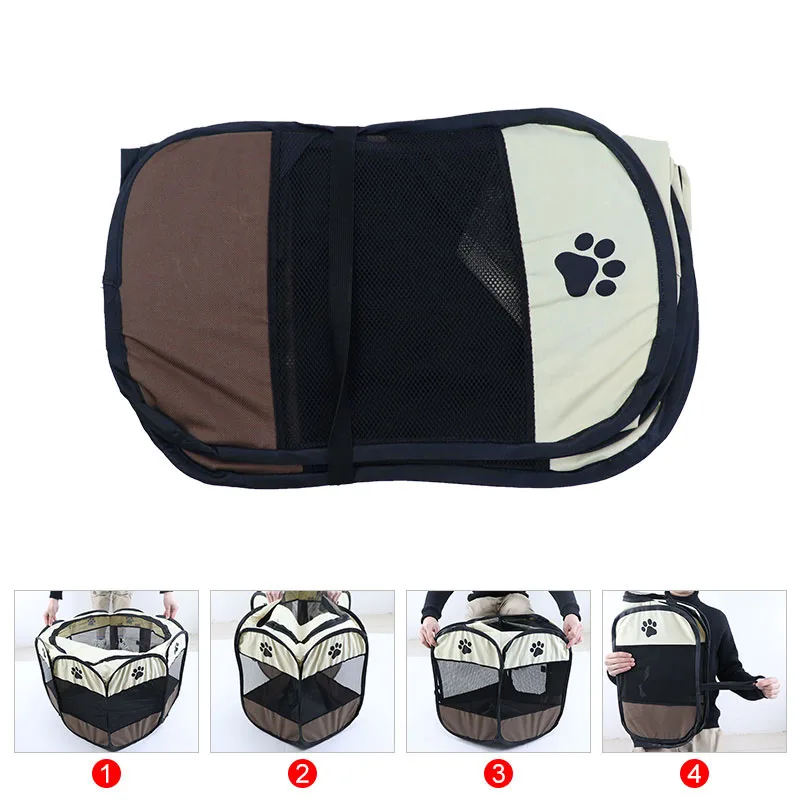 Imagem -06 - Portable Folding Octogonal Pet Tent Gaiola para Cães Cat Delivery Room Playpen Indoor Puppy Kennel Fence Foldable Outdoor Grande Dogs House