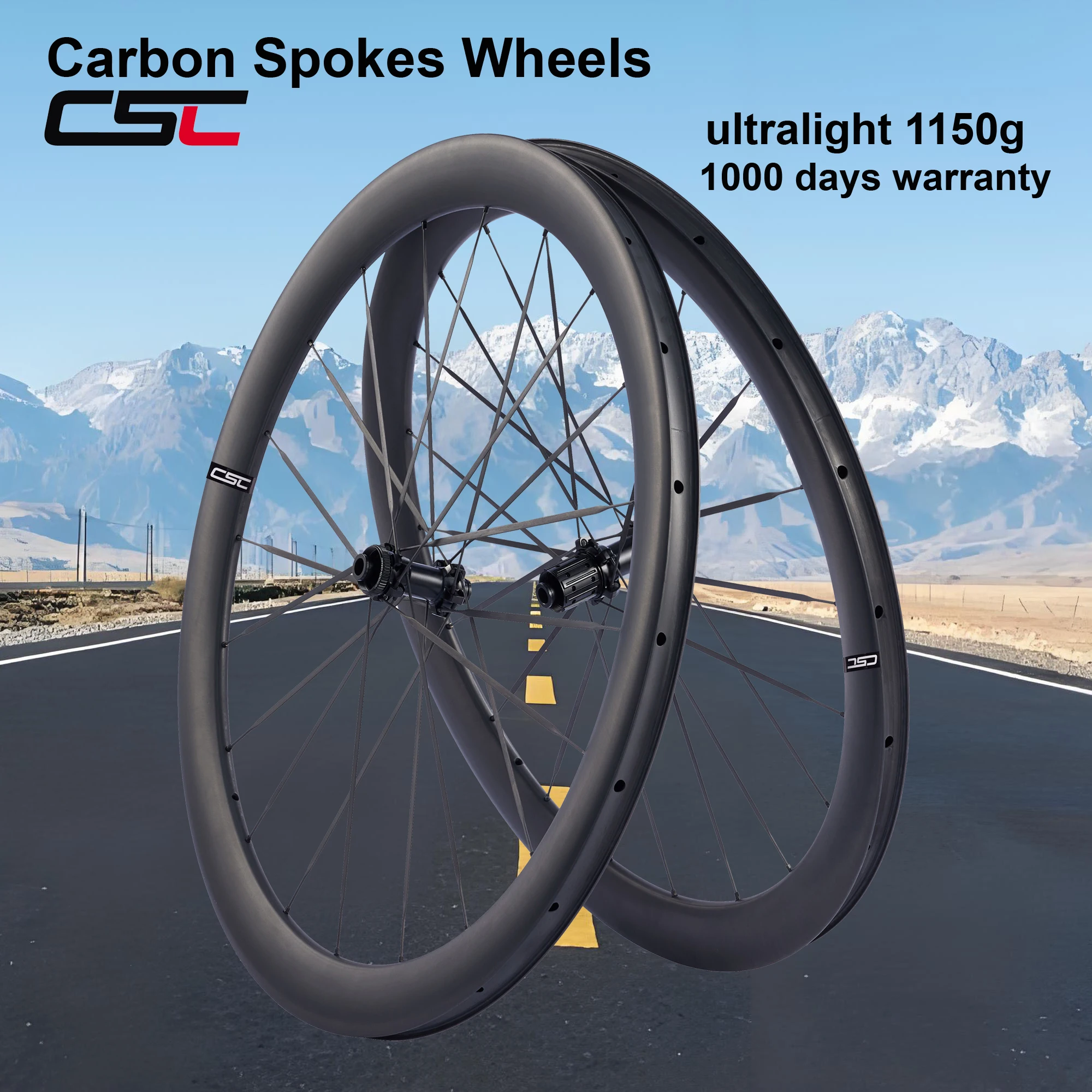 Image of EU-Lagerbestand CSC Ultralight 1150g 35/40/50mm Tiefe Innen 23mm 5,5mm Carbon-Speichen Räder 54T Keramiklager Center-Lock-Nabe Cyclocross Scheibenbremse Gravel-Laufradsatz