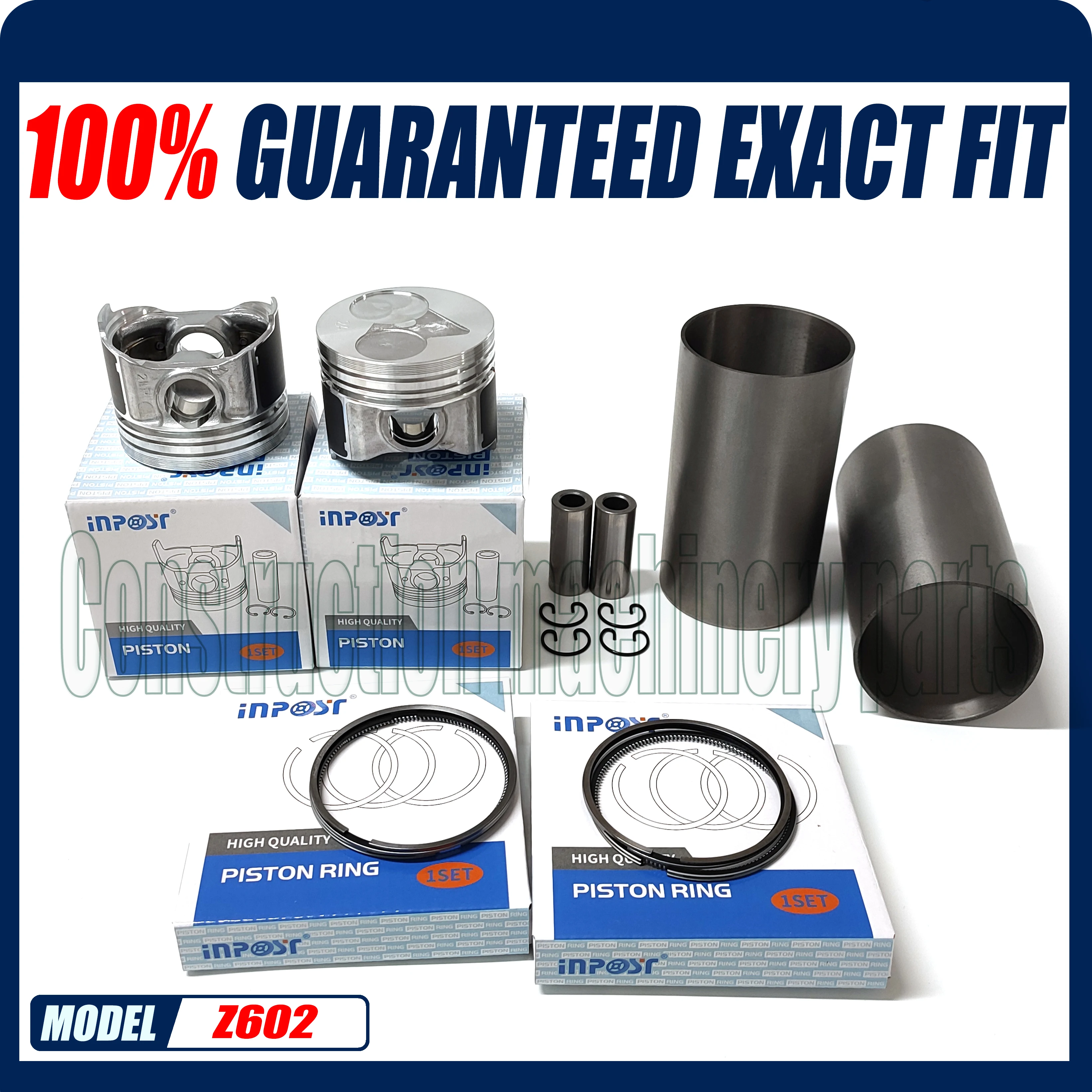 For Kubota Z602 Engine Rebuild Kit Liner Piston Ring Main Con Rod Bearing Gasket kit Valve Connecting Rod Bush