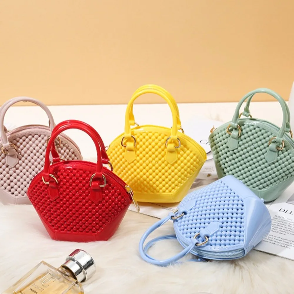 

Trendy Hand-held Beach Bags Transparent Breathable Crossbody Bag One Shoulder Chain Jelly Bag Swimming Gym