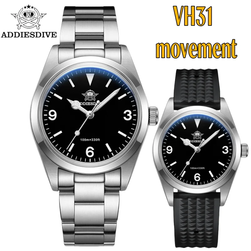 

ADDIESDIVE Men's Luxury Watch 36mm VH31 Sapphire Glass BGW9 Super Luminous 100m Waterproof Fashion Quartz Watch Reloj Hombre