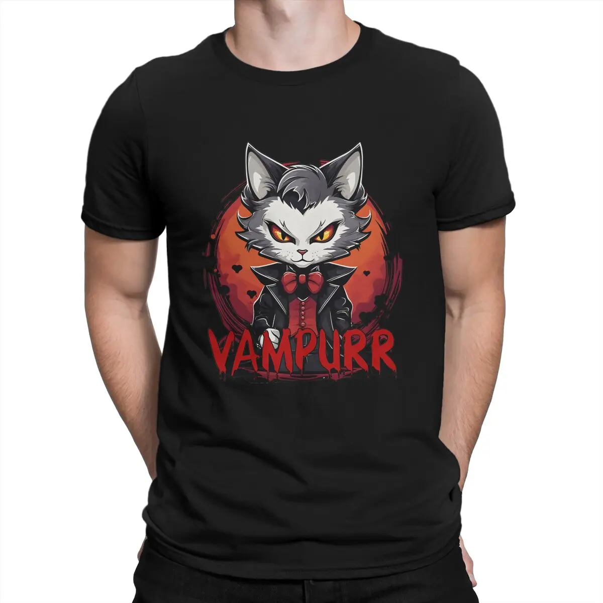 

Men T-Shirt Mysterious Feline Hipster 100% Cotton Tee Shirt Short Sleeve The Return Of Vampurr Round Collar Clothing Classic