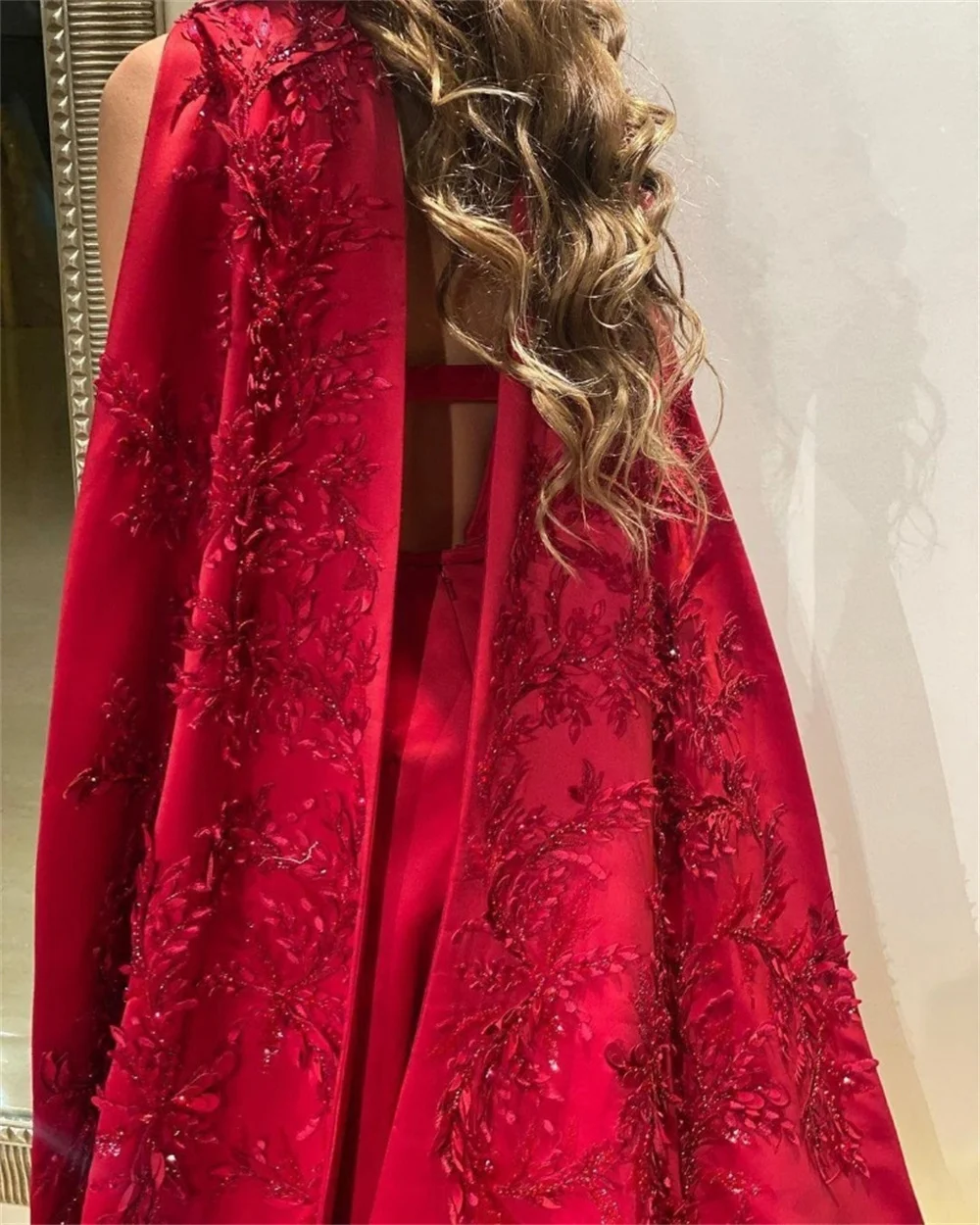Customized Exquisite Jewel Ball Gown Open Back Handmade Flower Taffeta Occasion Evening Abito Elegante Donna Cerimonia