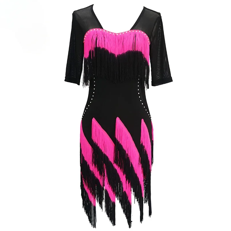 

Womens Evening Dresses New Latin Dance Performance Dress Hot Diamond Dance Competition Line Dance Clothing Women Tassel Dress