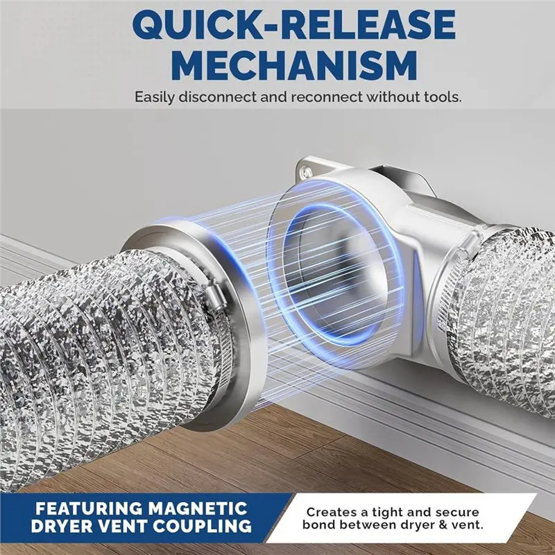 T21C Magnetic Dryer Vent Coupling Dryer Magnetic Exhaust Connector Airtight Seal Dryer Vent Connector Kit
