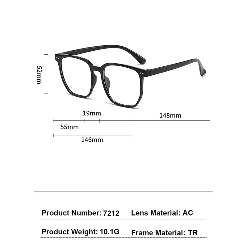 Anti Blue Light Transparent Computer Glasses For Women Men Retro Big Frame Square Blocking Optical Eyeglasses Office Accessory