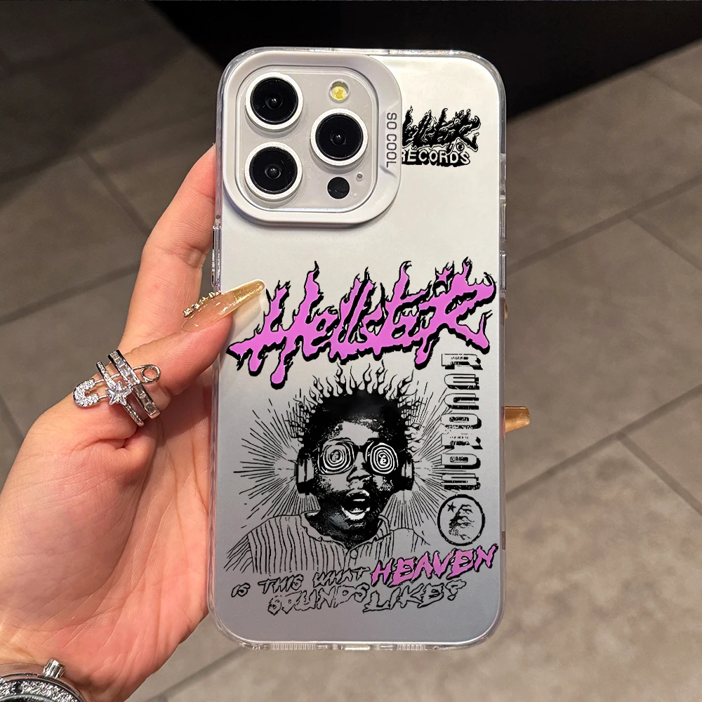 H-HellstarS Fashion Logo Phone Case for Samsung Galaxy S26 S25 Edge S24 S23 S22 S21 FE S20 Ultra Plus 5G Colorful Silver Cover view 6