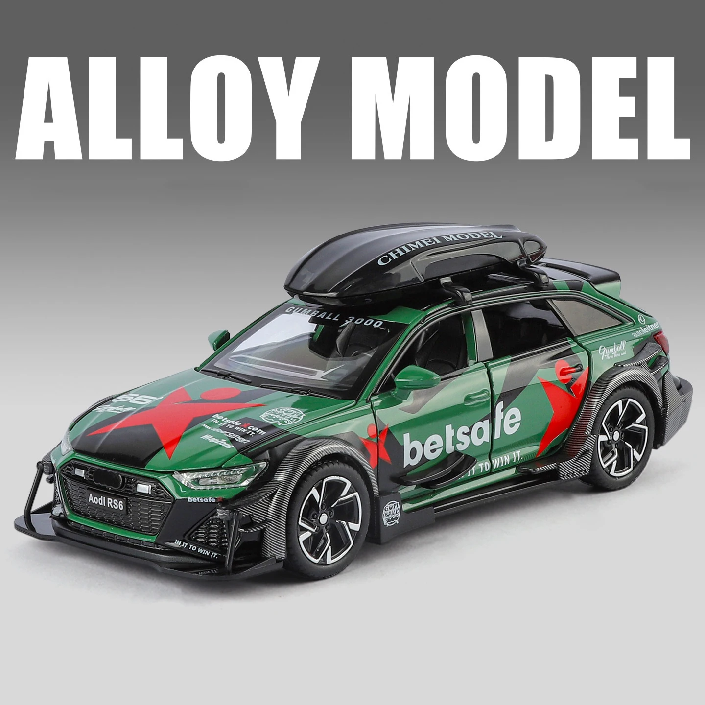 1:32 RS6 DTM Gemodificeerde Voertuig Legering Model Auto Geluid en Licht Trek kinderen Speelgoed Collectibles verjaardagscadeau