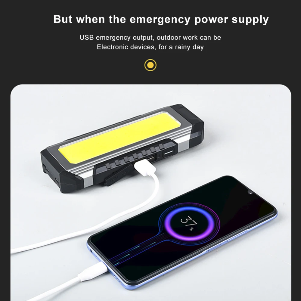 USB-Aufladbare Campinglampe COB-Arbeitsleuchte, Auto-Reparatur- und Wartungstaschenlampe mit Magnet 4000mAh Laterne – Detail 3