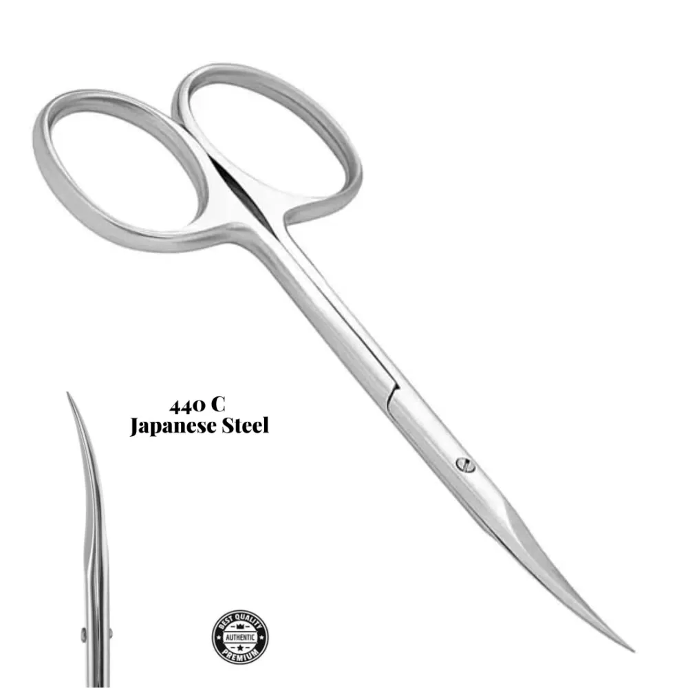 

Stainless Steel Cuticle Nail Scissors Premium Sharp Curved Blade Multi-purpose Sharp Cuticle Eyebrows Manicure Beauty Grooming