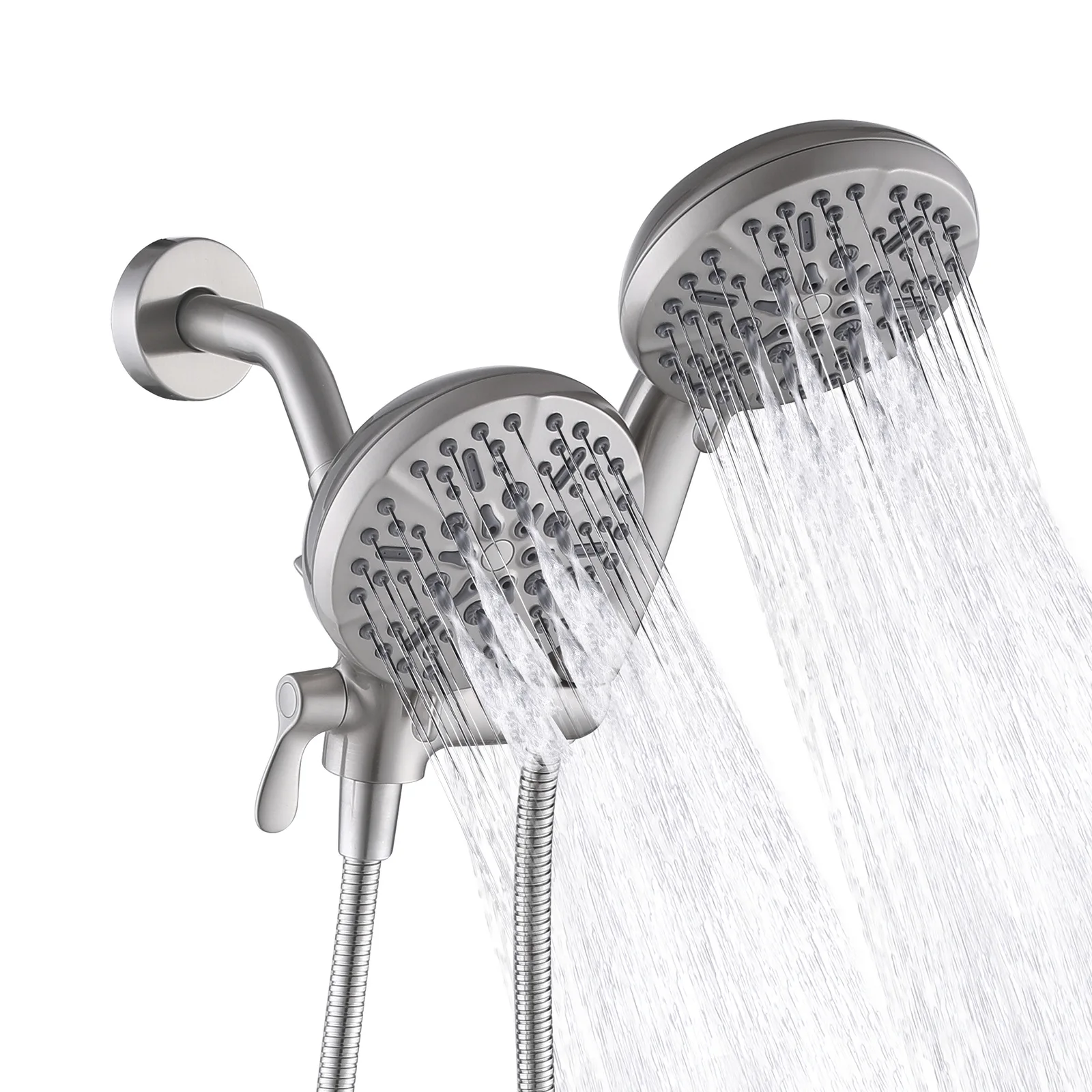 

7 Modes Adjustable Shower Heads Combo Wall Mount High Pressure Handheld Shower Combo Kit Bathroom Handheld Shower Head Brushed
