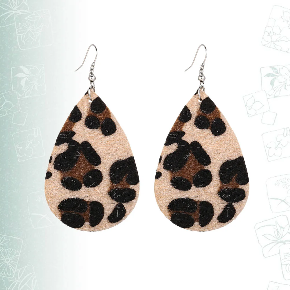 Creative Retro Earrings Elegant Drop-shaped Leopard Dangler Jewelry Decor Artificial Earrings for Girls Lady Female