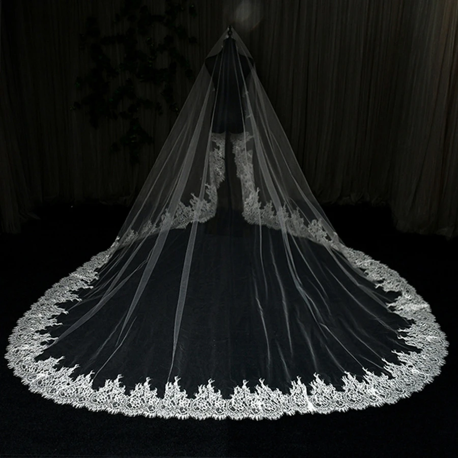 

New Arrival Cathedral Wedding Veils Bride Wedding accessories vestido de novia boda White Ivory Bridal Veil without Comb