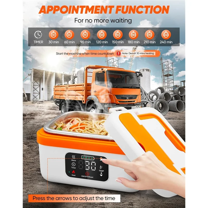 

T98C-1L Self-Heating Food Warmer Cordless Electric Lunch Box Container Rechargeable Heated Lunch Box With Eu Plug