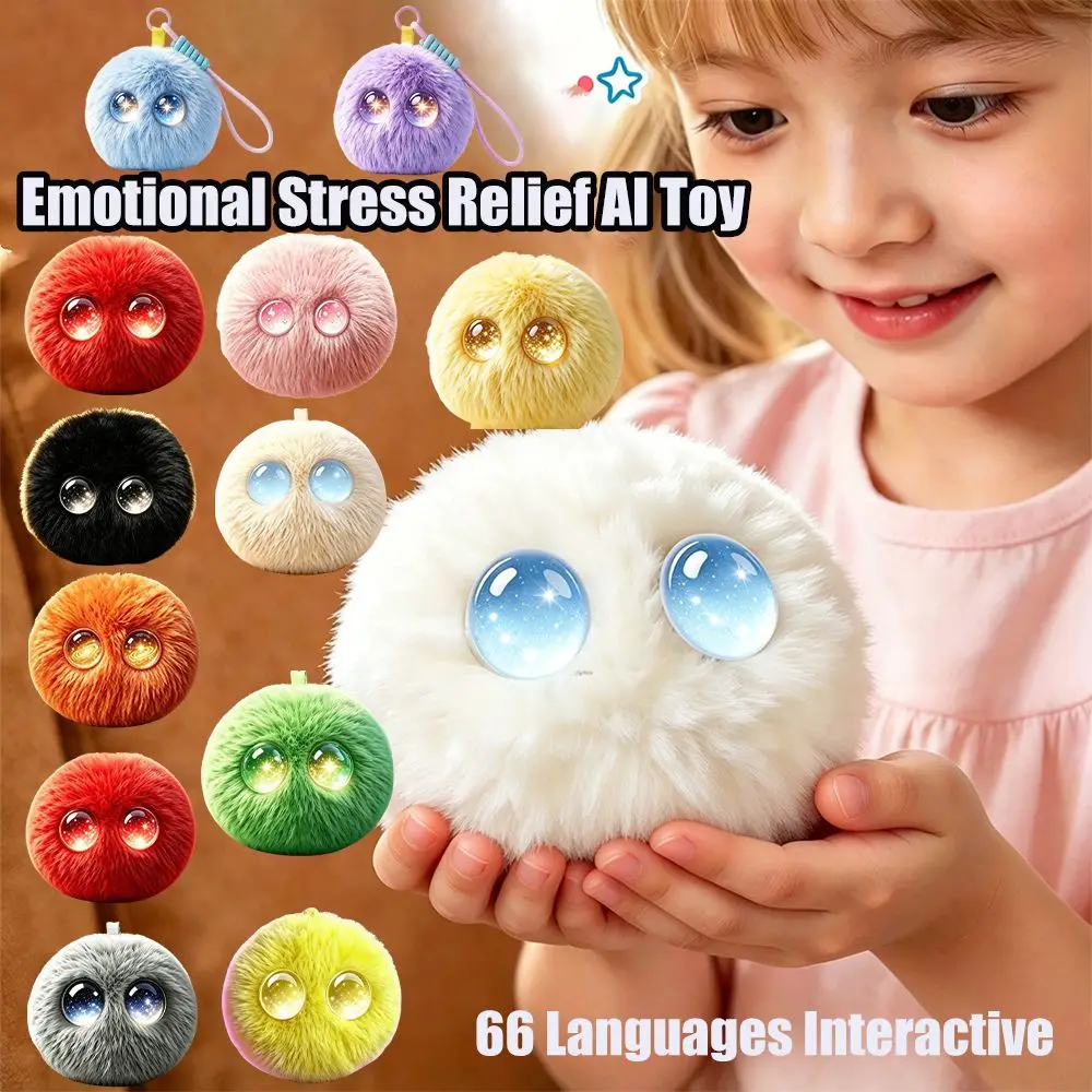 66 Languages Interactive AI Plush Companion Pendant Interactive Talking Emotional Support Plush Talking Stuffed Doll Cute Design