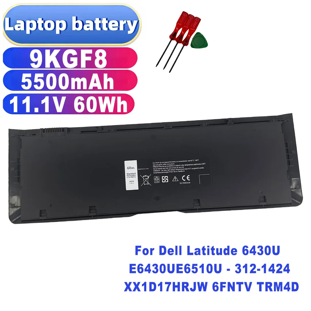 

9KGF8 11.1V 60Wh 5500mAh Laptop Battery for Dell Latitude 6430U E6430U E6510U - 312-1424 XX1D1 7HRJW 6FNTV TRM4D