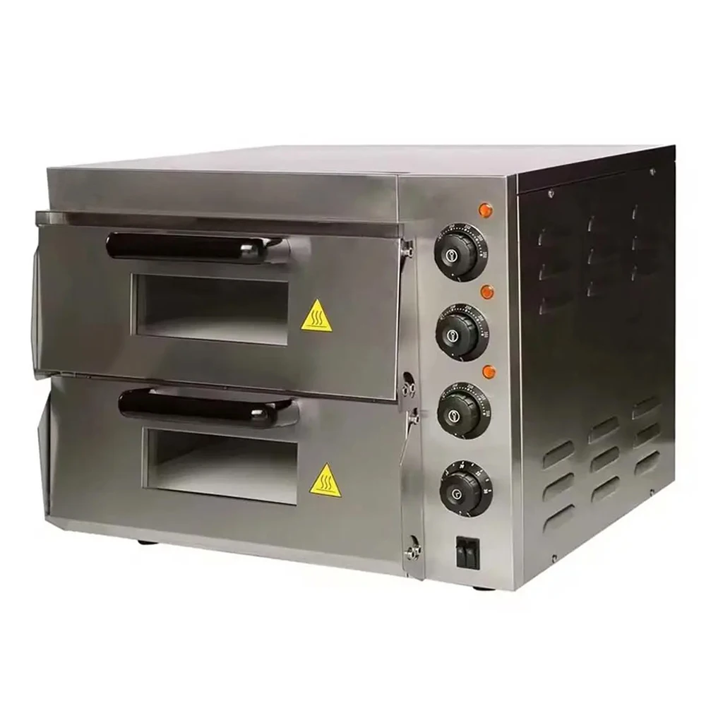 

Коммерческая двухслойная 16-дюймовая печь для выпечки пиццы, электрическая печь для хлеба из нержавеющей стали, 3000 Вт
