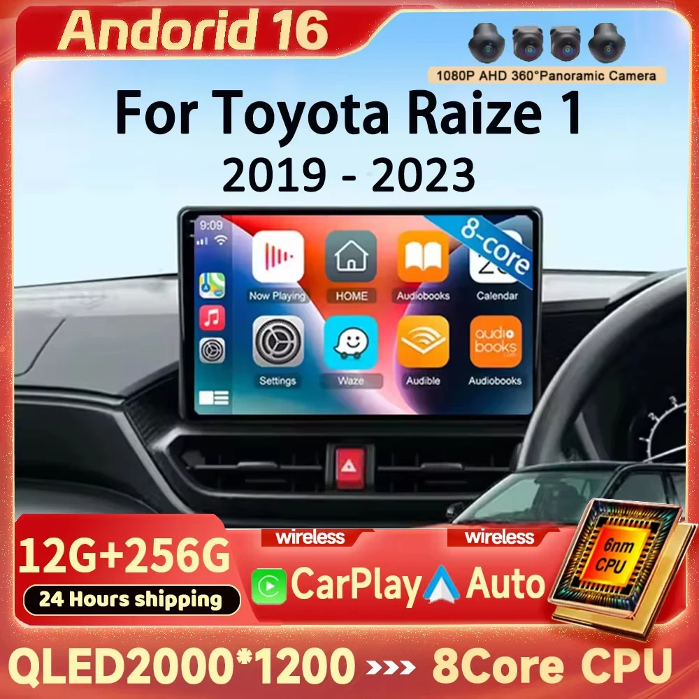 Android 16 Carplay Auto For Toyota Raize 1 2019-2023 For Daihatsu Rocky 2019-2021RHD Car Radio 2Din Player GPs Video Stereo