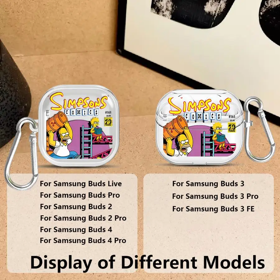 Cartoon The Simpsons Bart Case For Samsung Galaxy Buds 3 FE Live 4Pro 2 3Pro 4 Pro Clear Earphone Cases Cover