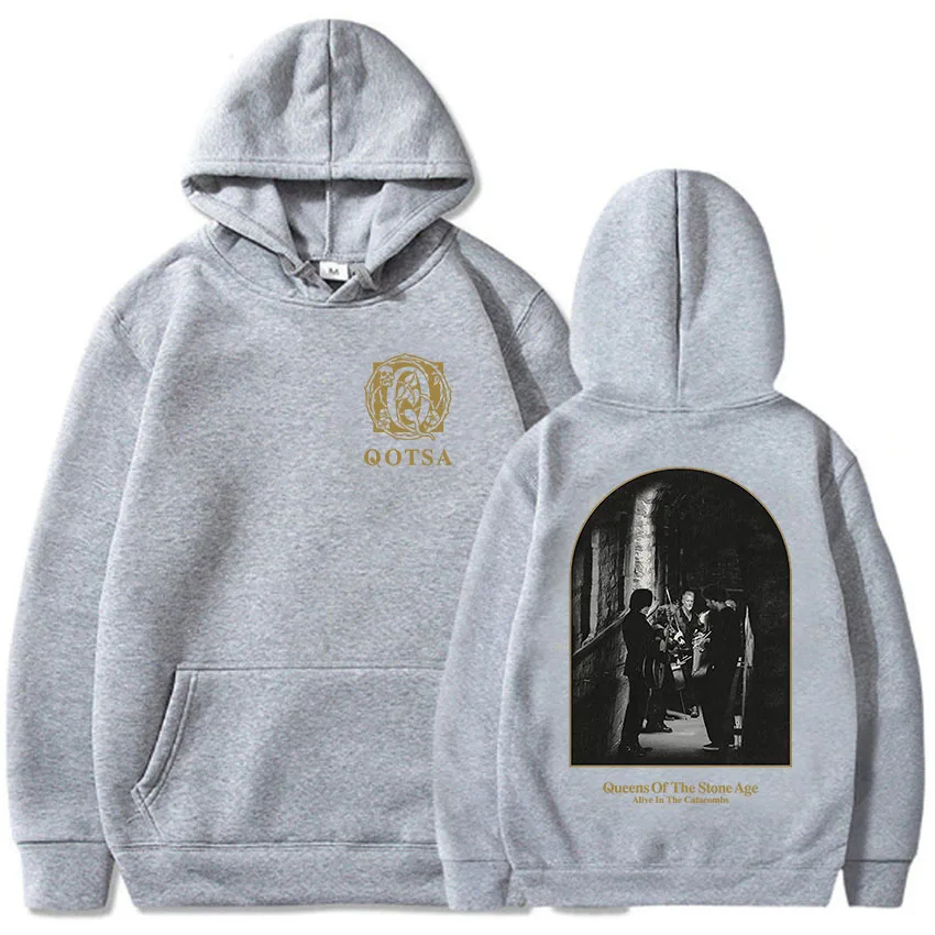 QOTSA على قيد الحياة في Catacombs هوديس ملكات العصر الحجري روك باند بلوزات الهيب هوب للجنسين الشارع الشهير الرجال النساء الملابس #1