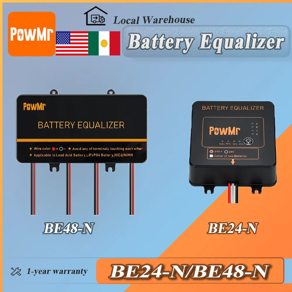 PowMr 24V48V Battery Balancer Voltage Equalizer for Lithium Iron Phosphate Battery Power Balances Voltage to Extend Battery Life