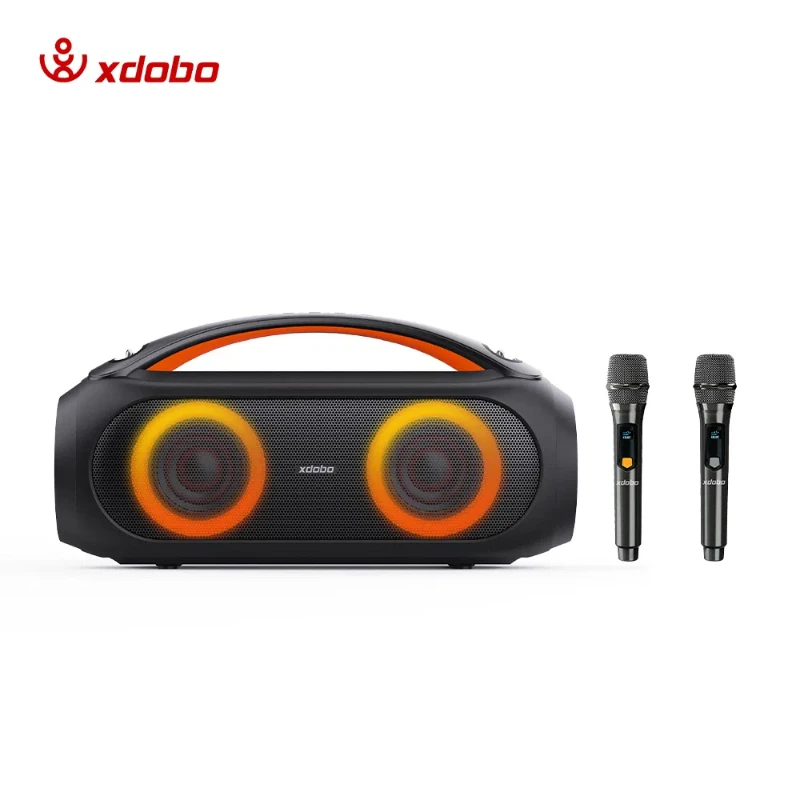 XDOBO Vibe Plus 가라오케 고출력 80W HI-FI 휴대용 고품질 서브 우퍼 블루투스 5.3 야외 방수 스피커 RGB 조명