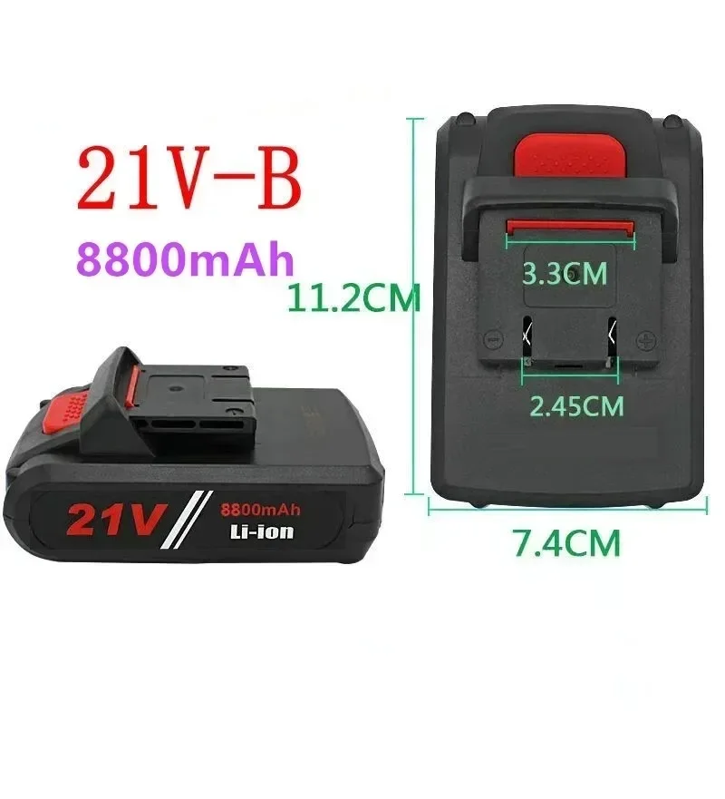 Nuevo Herramienta eléctrica de 21V A-B 8800mah, batería de litio recargable general, destornillador eléctrico, taladro eléctrico, batería de iones de litio
