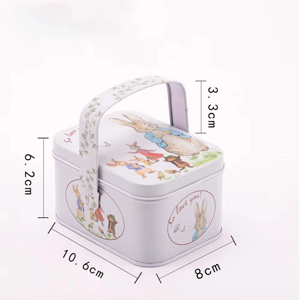 1pcs New Arrival Vintage Small Suitcase Storage Tin Candy Chocolate Earphones Box Home Organizer Portable Gift For Kid Child