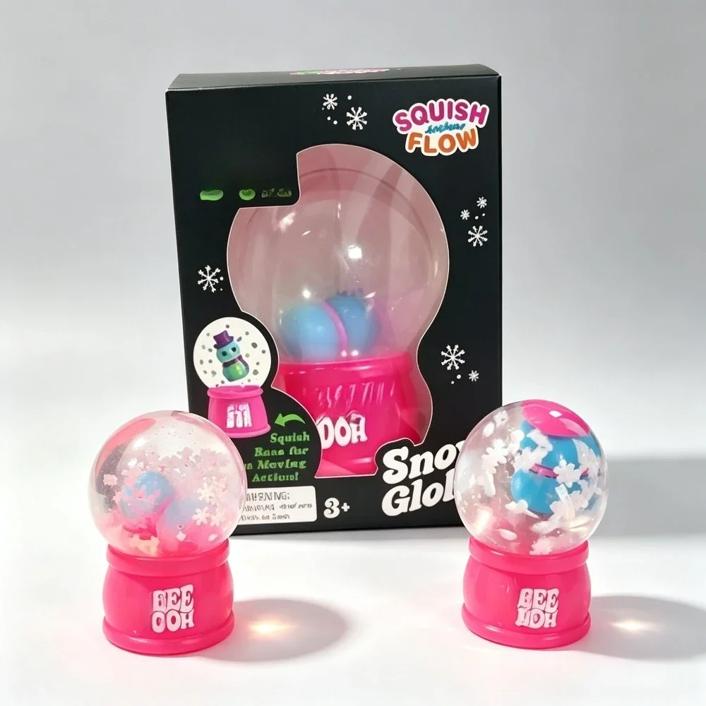 Goblet Shape Snow Globe Fidget Squeeze Toy, Stress Relief Squishy, Anti Anxiety Sensory Toy for ADHD, Novelty Gift
