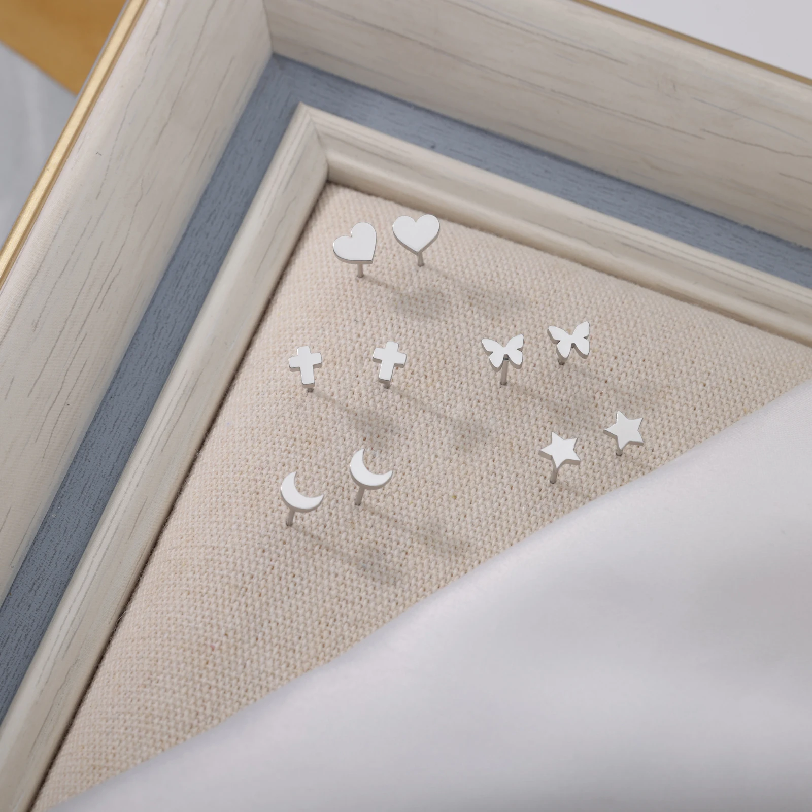 

10 Pairs Minimalist Cross Butterfly Women's Earrings Classic Moon Geometric Jewelry Earring Wholesale bijoux acier inoxydable