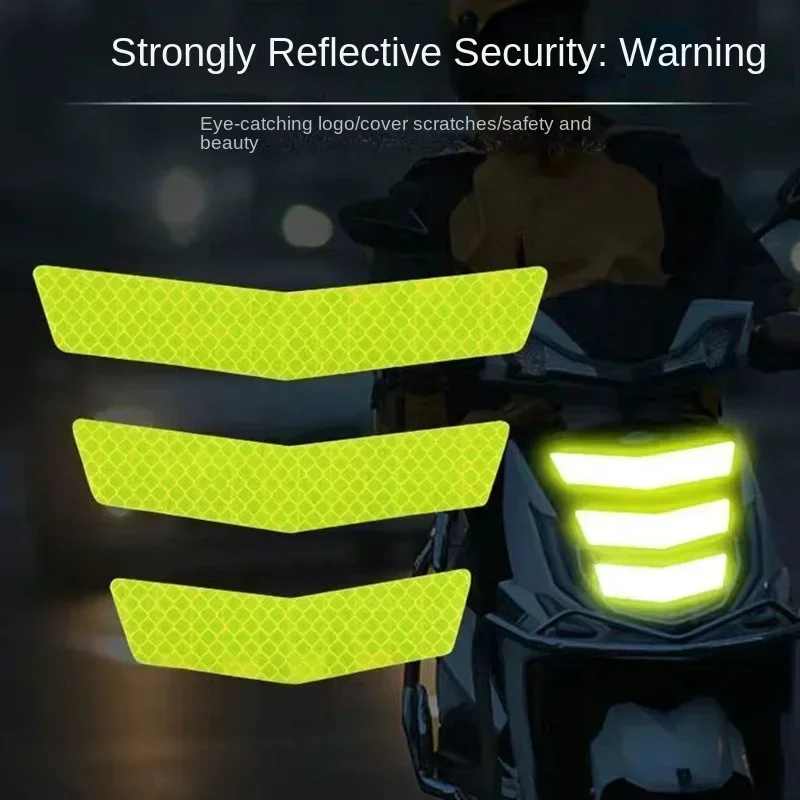 ملصقات السيارات والدراجات النارية ملصق عاكس عالمي للدراجات النارية ملصق مزخرف للتحذير الليلي ملصق السلامة مجموعة واحدة #3