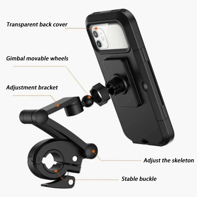 Xiaomi Wasserdichter Motorrad-Fahrrad-Handyhalter Universal Fahrrad GPS 360° °   Drehbarer, verstellbarer Motorrad-Handyhalter