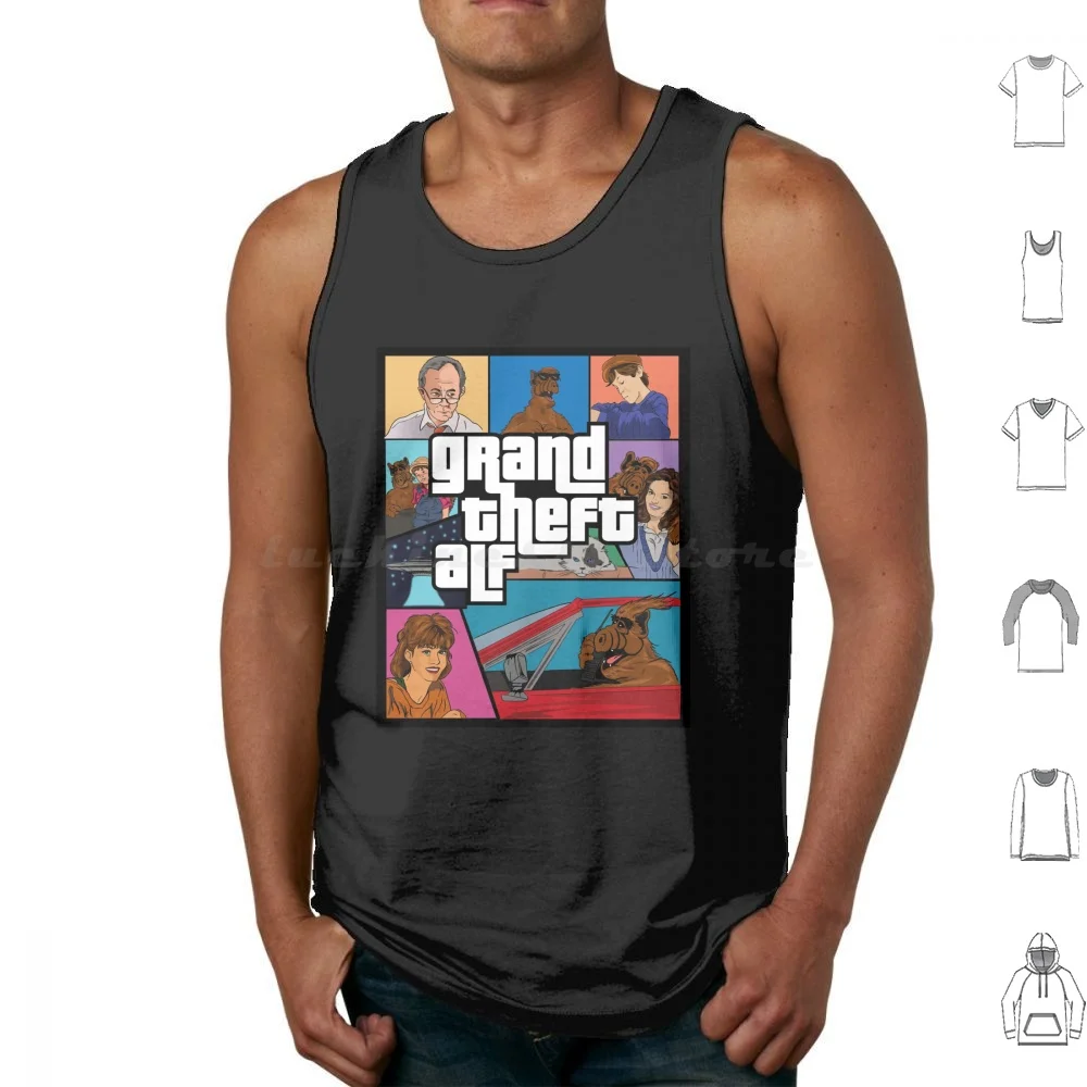Grand Theft Alf Tank Tops Print Cotton Alf 80 S Series Games