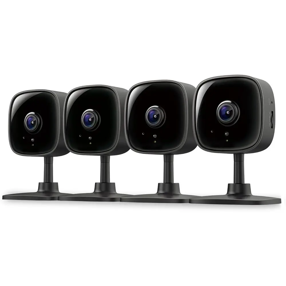 

4-Pack 1080P Indoor Security Cameras with Baby and Pet Monitoring, Motion Detection, 2-Way Audio, Siren, Night Vision, Local or