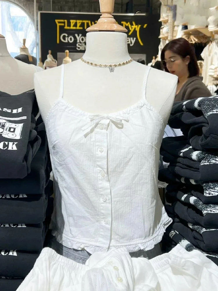 

Женская майка в японском стиле в стиле ретро, весна-лето, цветной галстук-бабочка, внутренняя одежда, милый открытый кардиган