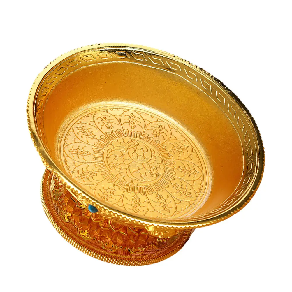 

Buddha Fruit Plate Zinc Alloy Bowls Dried Tray High Base Tribute Bowl Kitchen Utensils Multipurpose Food Storage Home Temple