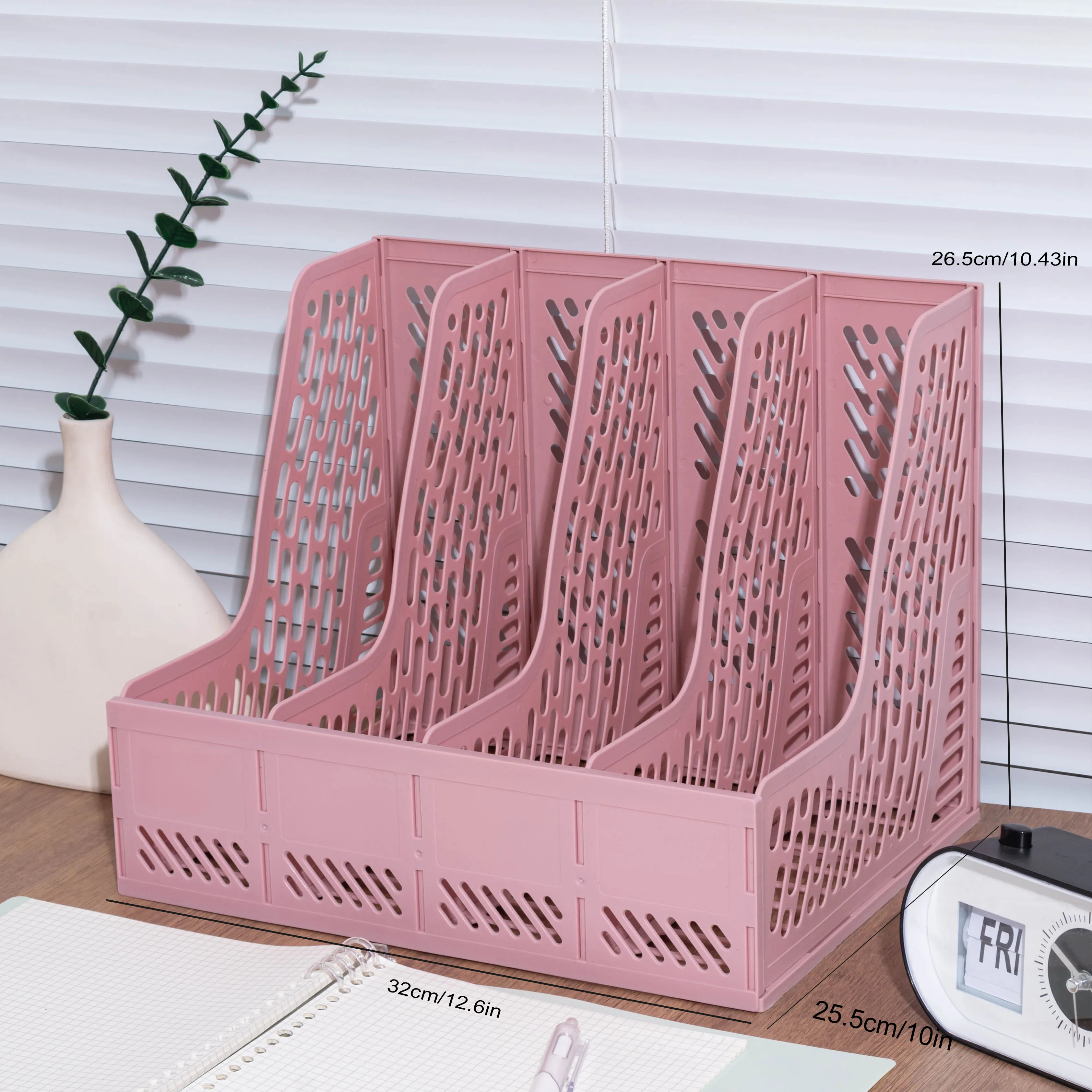 Thickened Multi-Layer File Rack Office Desk File Frame Large Capacity Student Desk Book Stand File Storage Basket Storage Box Archive Information Storage Rack Four-Link File Holder Office Supplies Collection