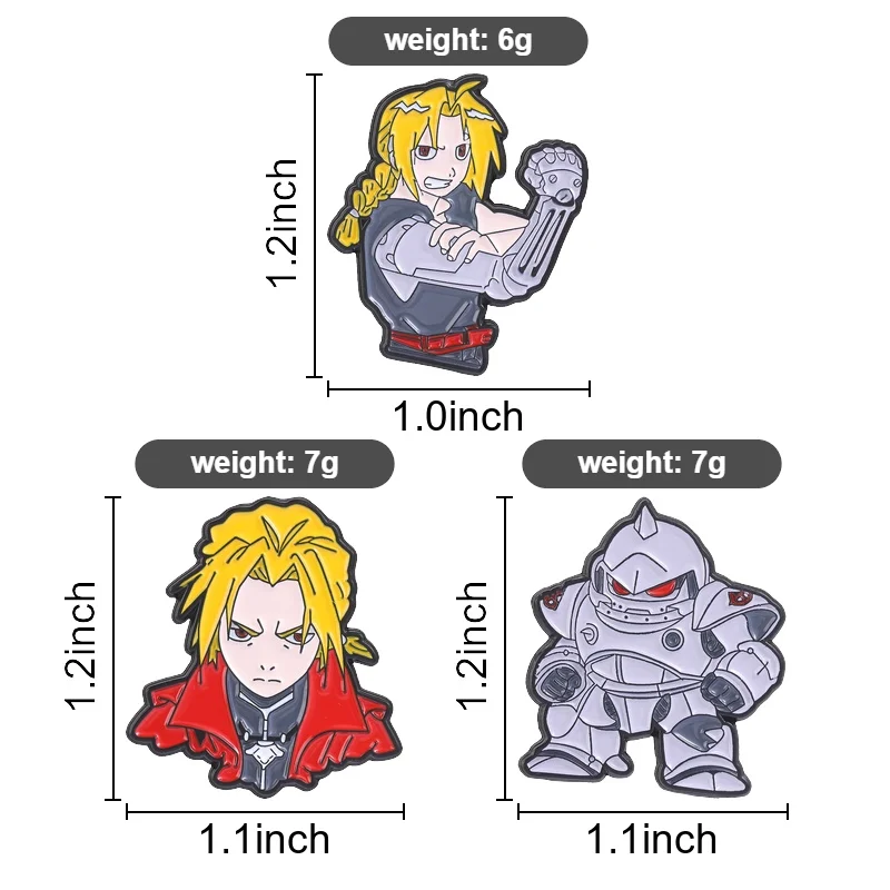 Otaku Enamel Pins Anime Edward Brooches Human Transmutation Circle Lapel Badges Manga Fans Jewelry Gift for Friends